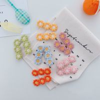 Korean Small Daisy Flower Wool Edge Clip Candy Color Bangs Hairpin Wholesale main image 3