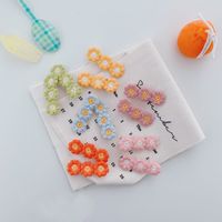 Korean Small Daisy Flower Wool Edge Clip Candy Color Bangs Hairpin Wholesale main image 4