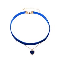 Fashion Flannel  Love Pendant Double Necklace Clavicle Chain sku image 2