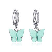 Koreanische Meistverkaufte Süße Farbe Diamant Bunte Acryl Schmetterling Ohrringe Großhandel sku image 3