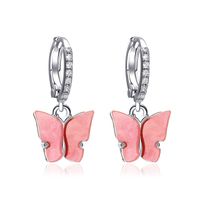 Coréen Meilleure Vente Boucles D&#39;oreilles Papillon Acrylique Coloré Diamant Couleur Douce En Gros sku image 10