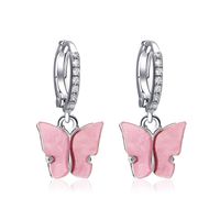 Coréen Meilleure Vente Boucles D&#39;oreilles Papillon Acrylique Coloré Diamant Couleur Douce En Gros sku image 12