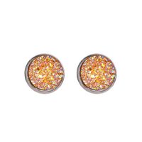 Simple Style Round Stainless Steel Gem Earrings Ear Studs sku image 5