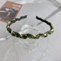 Korean Pearl Rhinestone Woven Thin-edged Simple Wave Headband  Wholesale sku image 2