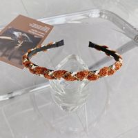 Koreanische Perle Strass Gewebt Dünnkantige Einfache Welle Stirnband Großhandel sku image 4