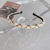Koreanische Perle Strass Gewebt Dünnkantige Einfache Welle Stirnband Großhandel sku image 5