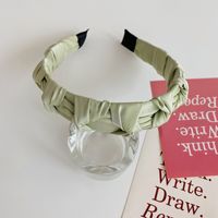 Korean Knotted Woven Fashion Folds Solid Color Wide-brimmed Cute Non-slip Headband  Wholesale sku image 2