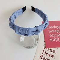 Korean Knotted Woven Fashion Folds Solid Color Wide-brimmed Cute Non-slip Headband  Wholesale sku image 3
