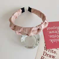 Korean Knotted Woven Fashion Folds Solid Color Wide-brimmed Cute Non-slip Headband  Wholesale sku image 5