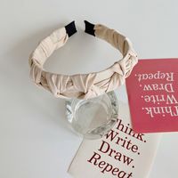 Korean Knotted Woven Fashion Folds Solid Color Wide-brimmed Cute Non-slip Headband  Wholesale sku image 6
