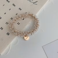 Koreanische Einfache Kristall Haarschleife Wicklung Perle Geflochtenes Gummiband Hoch Elastische Haarseil Großhandel sku image 1