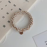 Koreanische Einfache Kristall Haarschleife Wicklung Perle Geflochtenes Gummiband Hoch Elastische Haarseil Großhandel sku image 4