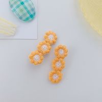 Korean Small Daisy Flower Wool Edge Clip Candy Color Bangs Hairpin Wholesale sku image 1