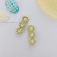 Koreanische Kleine Gänseblümchen Blume Wolle Rand Clip Süßigkeiten Farbe Pony Haarnadel Großhandel sku image 3
