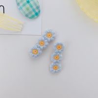 Koreanische Kleine Gänseblümchen Blume Wolle Rand Clip Süßigkeiten Farbe Pony Haarnadel Großhandel sku image 4