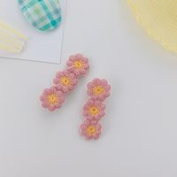 Koreanische Kleine Gänseblümchen Blume Wolle Rand Clip Süßigkeiten Farbe Pony Haarnadel Großhandel sku image 6