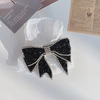 Korean Crystal Pearl Bow Hairpin Top Clip  Wholesale sku image 1