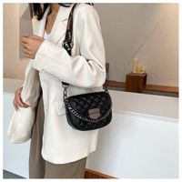 Lingge Ladies Small New Trendy Fashion Wide Shoulder Strap Wild Single Shoulder Messenger Saddle Bag main image 5