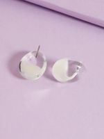 New Water Drop Transparent Plastic Block Hot-selling Simple Earrings main image 3