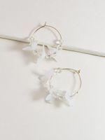 Fashion Cute Flower Acrylic Crystal White Flower Alloy Earrings main image 3