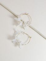 Fashion Cute Flower Acrylic Crystal White Flower Alloy Earrings main image 4