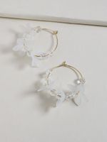 Fashion Cute Flower Acrylic Crystal White Flower Alloy Earrings main image 5