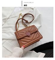 New Trendy   Fashion One Shoulder Chain Bag Texture All-match Messenger Small Square Bag sku image 4