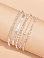 Women's Multi-layer Metal Chain Bead Chain Anklet Set sku image 1