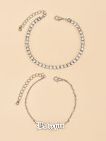 Fashion Creative Diamond Chain Personality English Letter Anklet Set Wholesale sku image 1