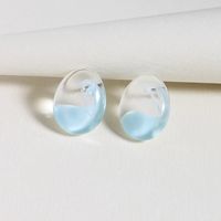 New Water Drop Transparent Plastic Block Hot-selling Simple Earrings sku image 1