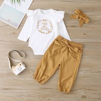 Fashion Letters Female Baby Long-sleeved Trousers 3-piece Baby Clothes Wholesale main image 2
