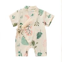 Short-sleeved Kimono Soft  Comfortable Printing Baby Romper Jumpsuit Hot Sale sku image 3