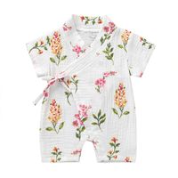 Short-sleeved Kimono Soft  Comfortable Printing Baby Romper Jumpsuit Hot Sale sku image 8