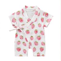 Short-sleeved Kimono Soft  Comfortable Printing Baby Romper Jumpsuit Hot Sale sku image 20