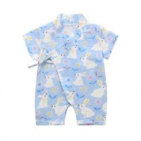 Short-sleeved Kimono Soft  Comfortable Printing Baby Romper Jumpsuit Hot Sale sku image 23