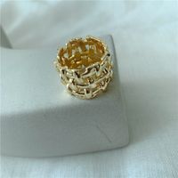 Fashion Metal Braided Rings Women Striped Hollow Ring Vintage Style Ring Wholesale Nihaojewelry sku image 3