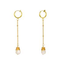 Hot-selling Natural Pearl Exaggerated Creative Leaf Shell Stone Element Earrings Wholesale main image 5