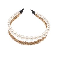 Fashion Crystal Double-layer Claw Chain Pearl Headband main image 6