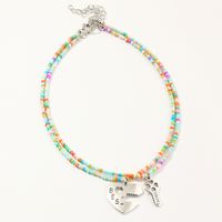 Children's New Key Lock Pendant Simple Color Rice Bead Clavicle Chain Collar Wholesale main image 3