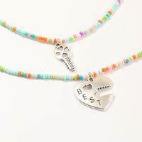 Children's New Key Lock Pendant Simple Color Rice Bead Clavicle Chain Collar Wholesale main image 4