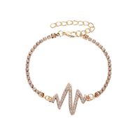 New Flash Diamond Heartbeat Simple Lightning Frequency Alloy Bracelet For Women main image 2