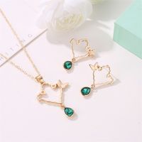 New Crystal Butterfly Ladies Drop Alloy Earrings Necklace Set For Women main image 3