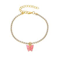 Fashion New Inlaid Shiny Rhinestone Wild Simple Butterfly Alloy Pendant Anklet main image 2