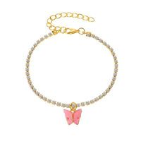 Fashion New Inlaid Shiny Rhinestone Wild Simple Butterfly Alloy Pendant Anklet main image 4