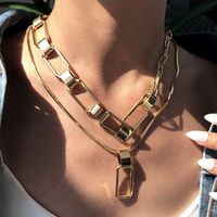 Fashion  Exaggerated Hip-hop Lock Pendant   Multi-layer Necklace main image 3