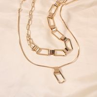 Fashion  Exaggerated Hip-hop Lock Pendant   Multi-layer Necklace main image 4