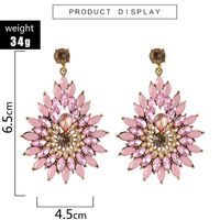 Retro Fashion All-match Diamond Flower Rhinestone Long Drop Shape Earrings Wholesale main image 6