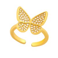 Fashion Diamond Butterfly Ring Heart-shaped  Ring main image 4