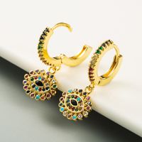 New Fashion Copper Inlaid Color Zircon Xaggerated Earrings main image 4