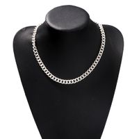 Gold And Silver Two-color Metal Stitching Clavicle Chain  Geometric  Snake Bone Necklace main image 1